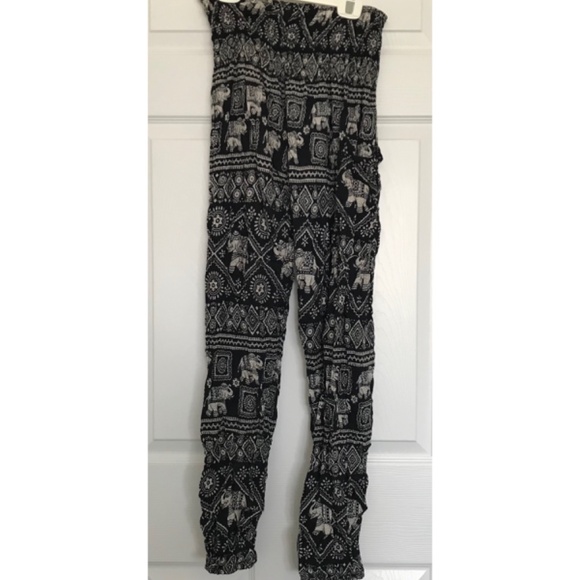 Bohemian Hippie Elephant Harem Pants XS/S High Waisted Loungewear Side Pocket - Picture 2 of 12